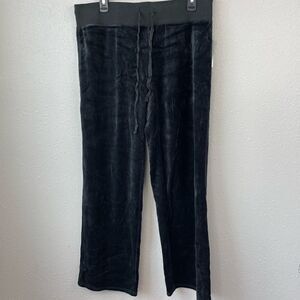 EUC PBX BASICS Womens Black Velour Sweatpants Size L